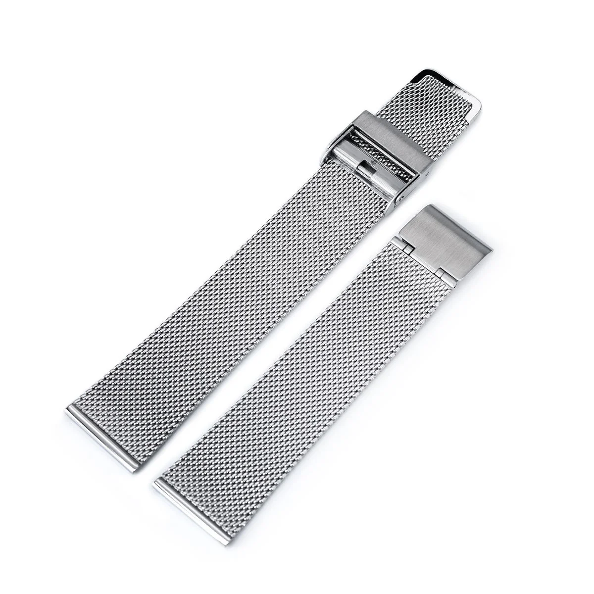 18mm, 20mm or 22mm Classic Vintage Knitted Superfine Wire Mesh Band, Polished - Image 3