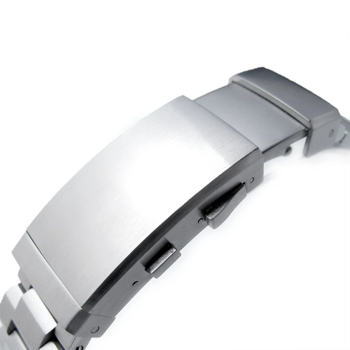 20mm Hexad Watch Band Straight Lug, 316L Stainless Steel Wetsuit Ratchet Buckle Brushed - Image 4