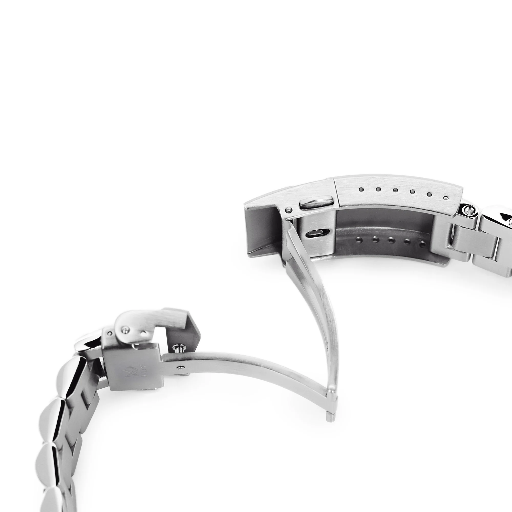 20mm Straight End Endmill Stainless Steel Watch Band with V-Clasp - Image 5
