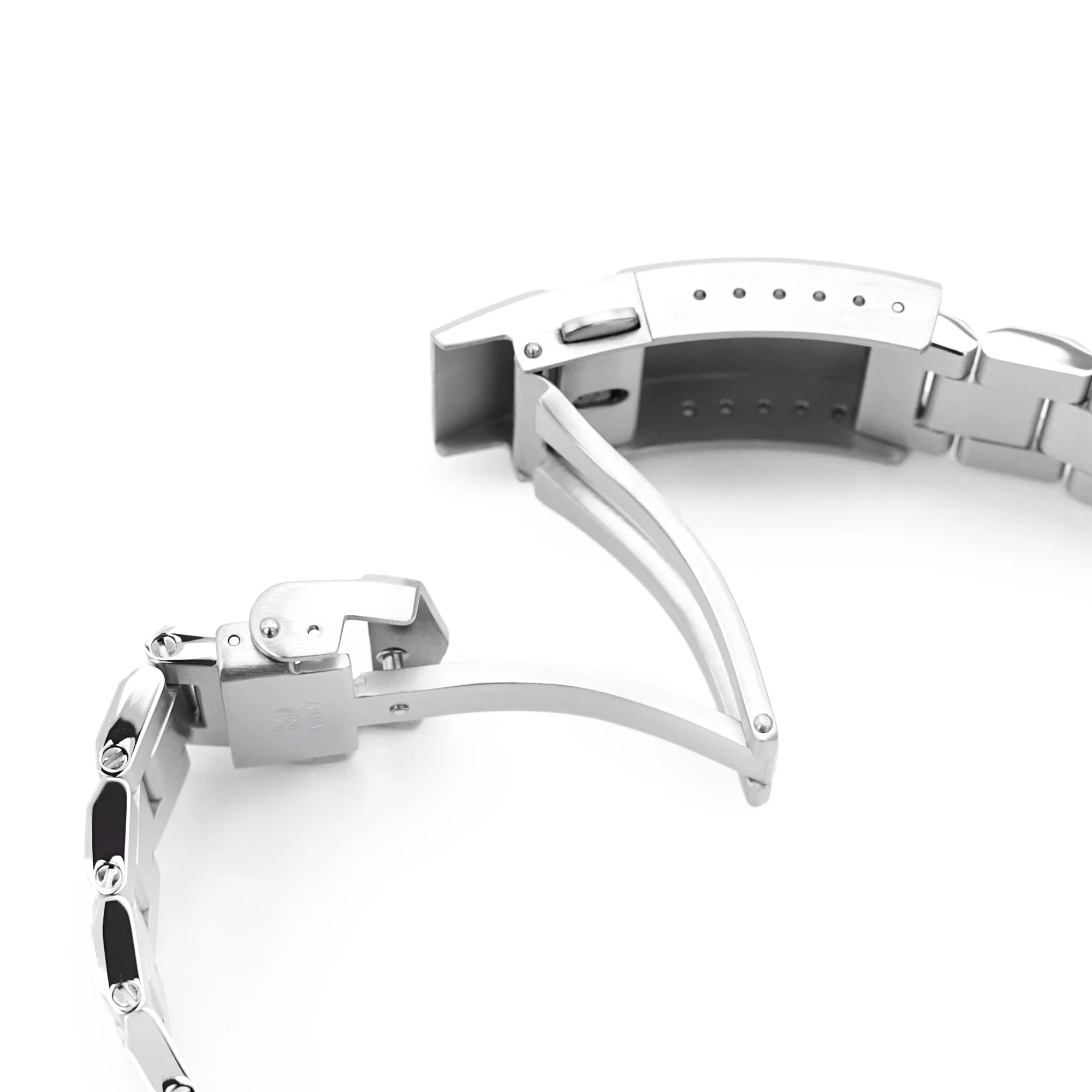 22mm Hexad Watch Band for Seiko New Turtles SRP777 SRP775 SRPA21 (PADI), Stainless Steel - Brushed, V Diver Clasp - Image 6