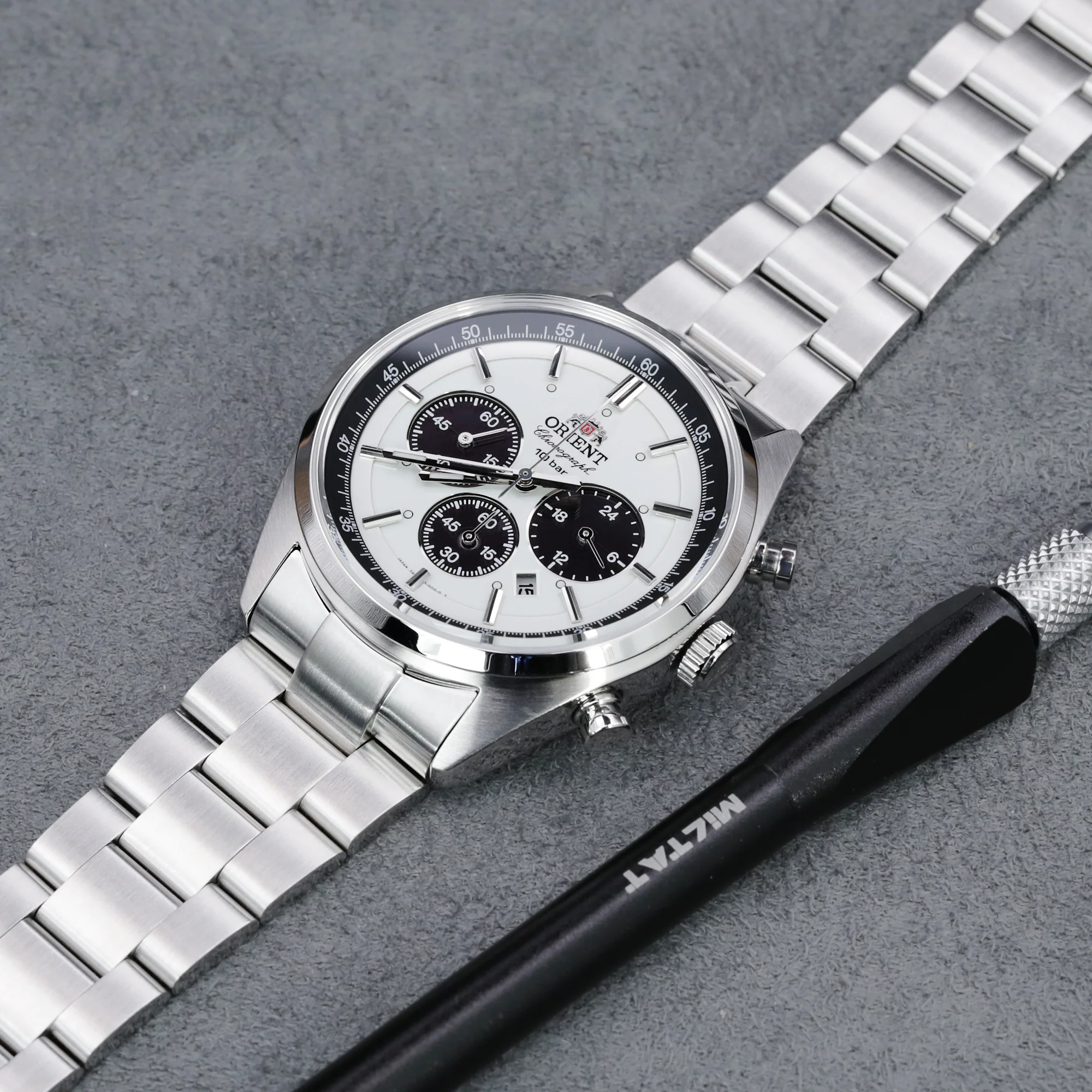 22mm Super-O Boyer Watch Band compatible with Orient Mako II & Ray II, 316L Stainless Steel V-Clasp Button Double Lock - Image 4