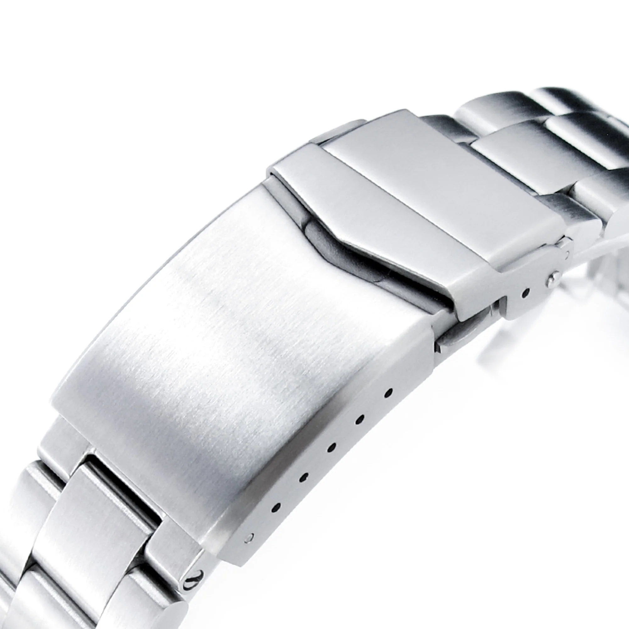 22mm Super-O Boyer Watch Band compatible with Orient Mako II & Ray II, 316L Stainless Steel V-Clasp Button Double Lock - Image 6