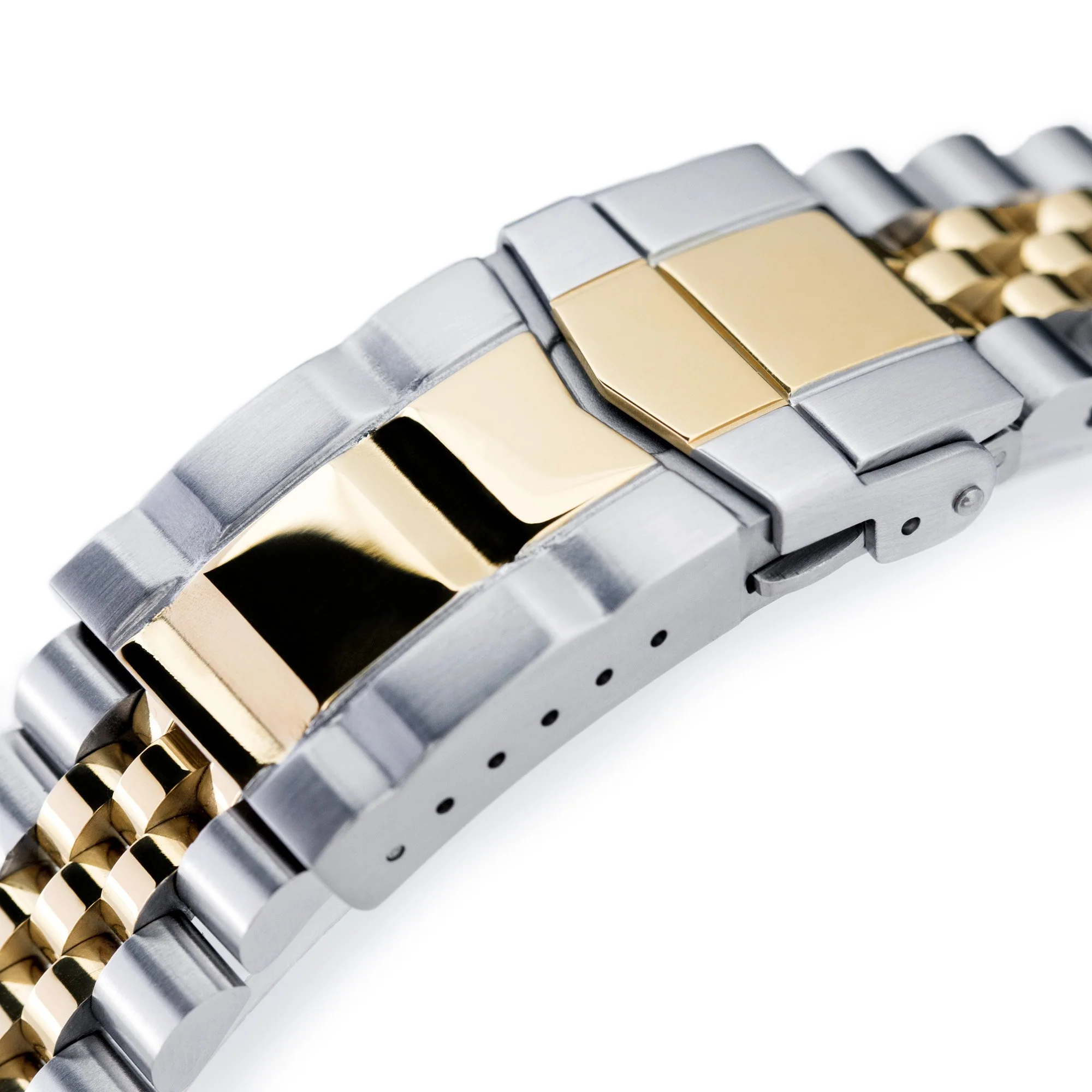 22mm Super-J Louis JUB Watch Band for Seiko New Turtles SRP777 SRP775 SRPA21 (PADI), Stainless Steel - Two Tone IP Gold Polished Center Links, SUB Diver Clasp - Image 4