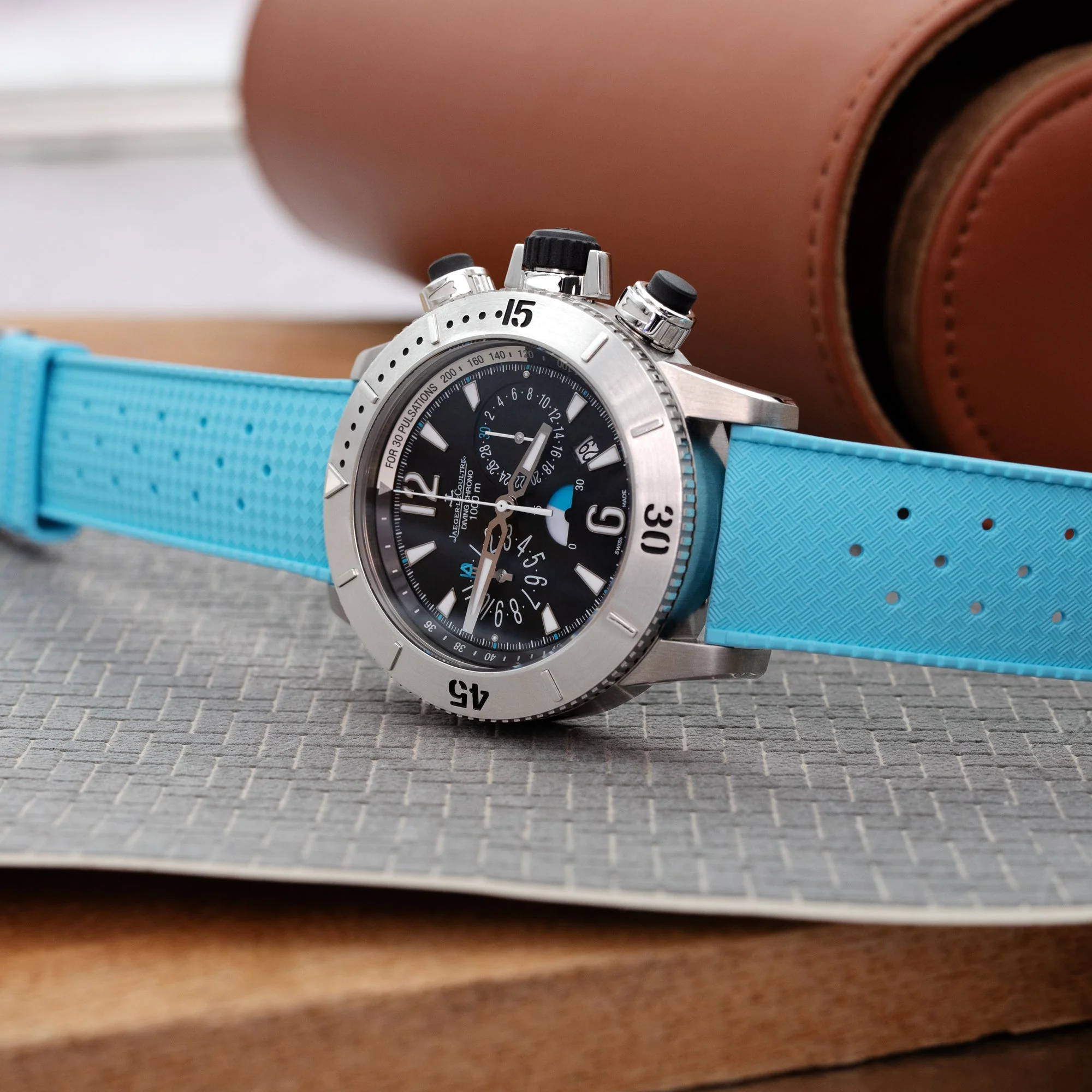 Quick Release Sky Blue Tropical-Style Pro FKM rubber watch strap, 18mm - 22mm - Image 5