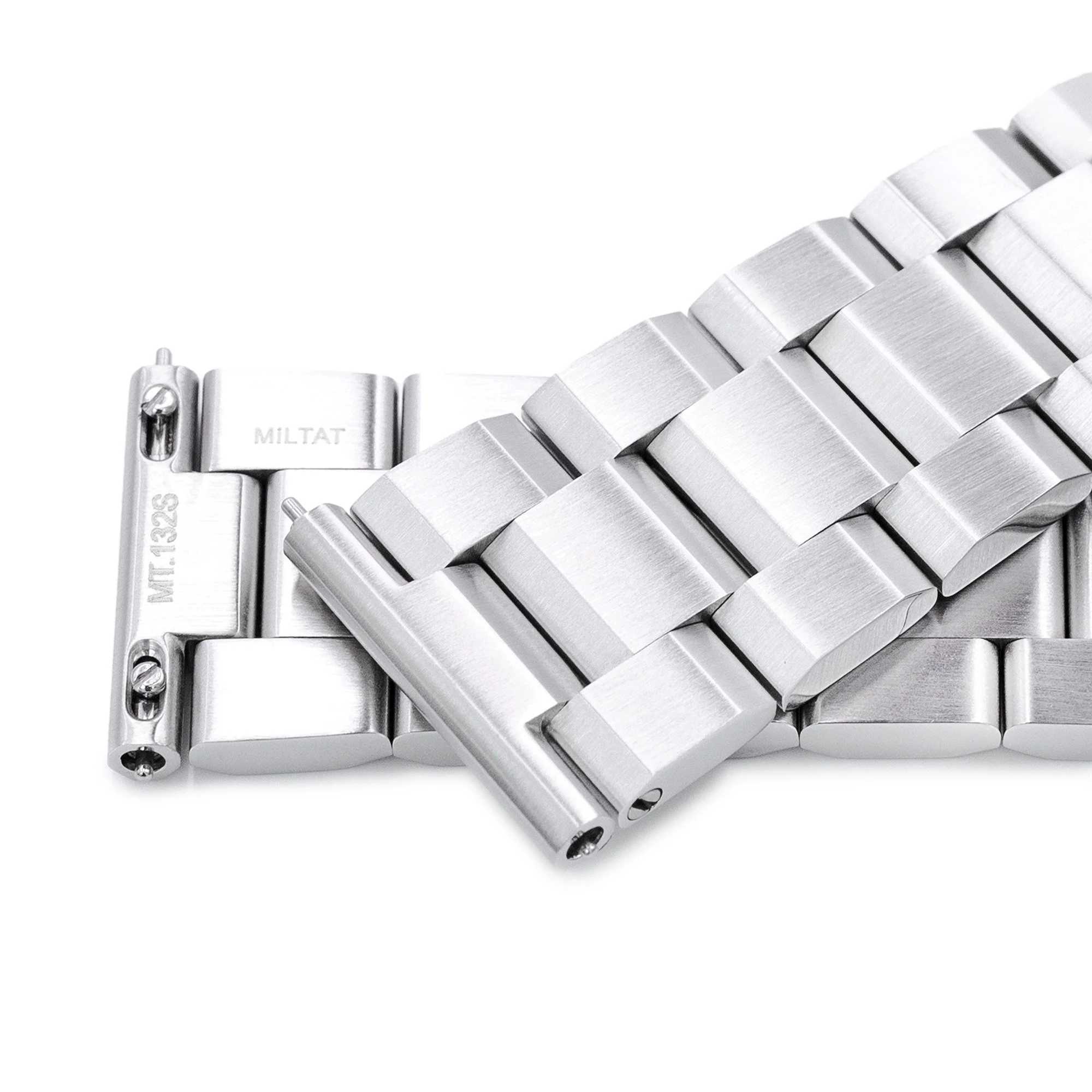 20mm Hexad III QR Watch Band Straight End Quick Release, 316L Stainless Steel Brushed Wetsuit Ratchet Buckle - Image 5