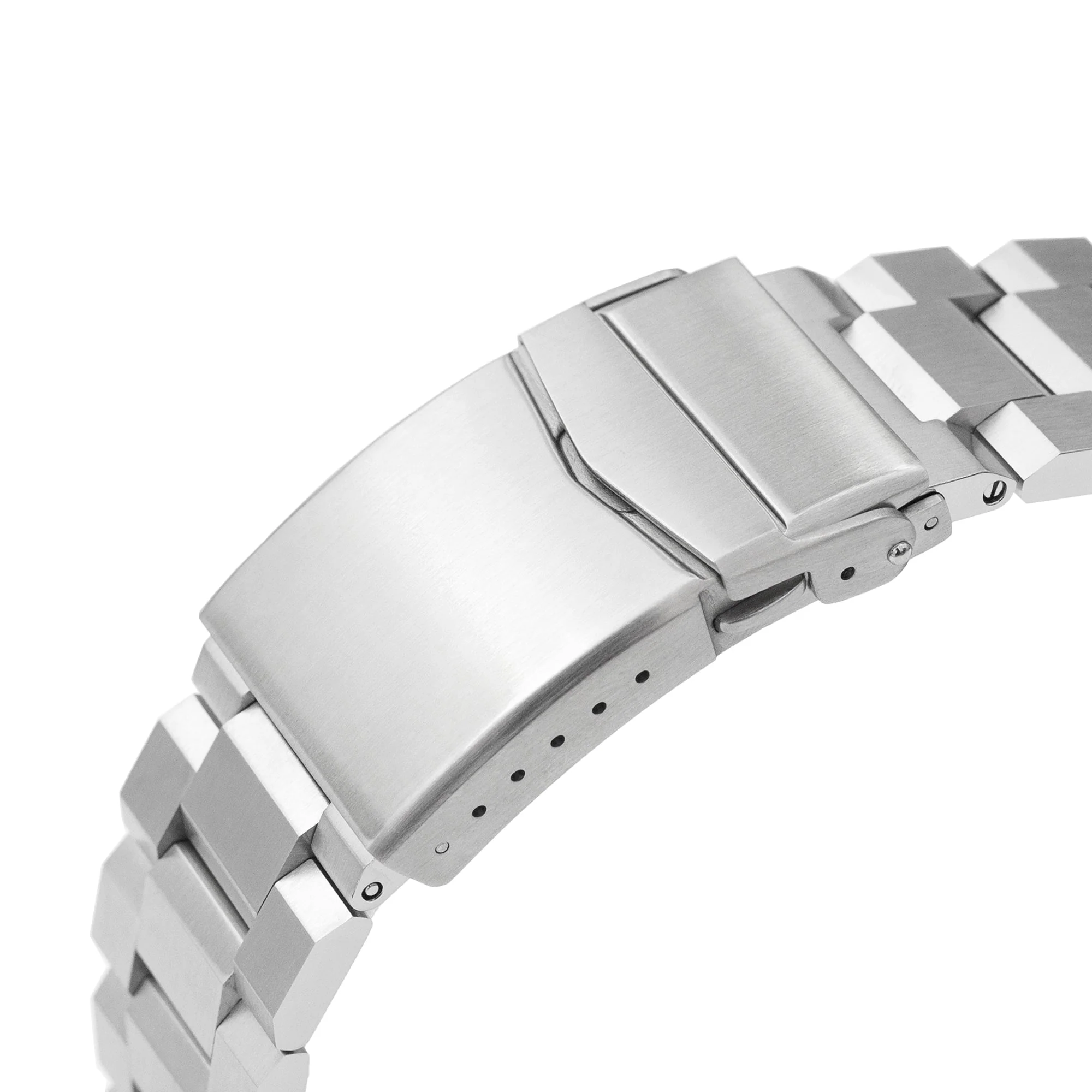 24mm Hexad (Pull-Twist) QR Watch Band Straight End Quick Release, 316L Stainless Steel Brushed V-Clasp - Image 6