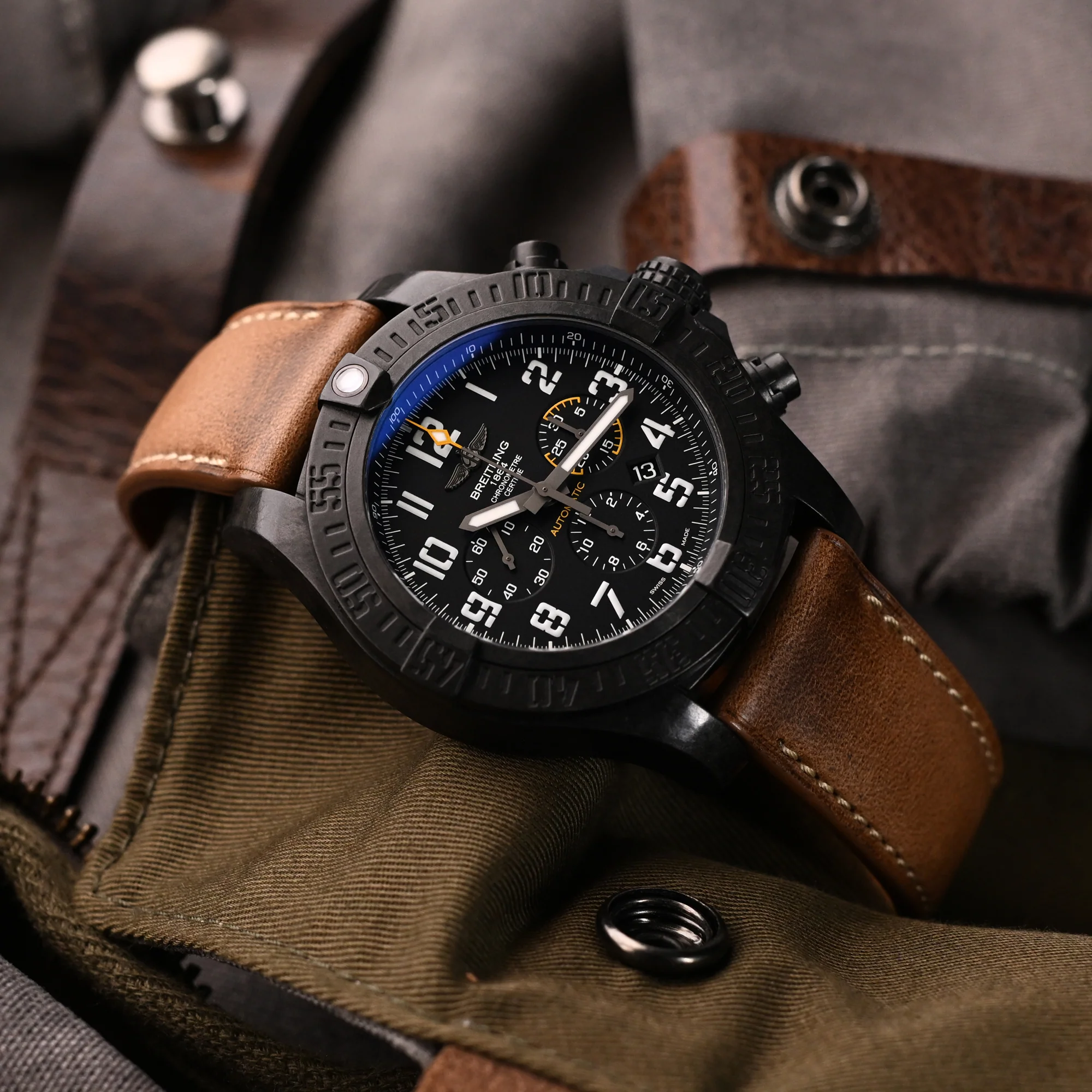 Pam Collection, Vintage Brown Horween Chromexcel Leather Watch Strap for Panerai, Beige Stitching - Image 5